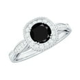 thumbnail image 1 of Rosec Jewels 3/4 CT Black Onyx and Diamond Ring, Black Onyx Engagement Ring for Women, 18K White Gold, US 12.00, 1 of 9