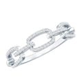thumbnail image 1 of Rosec Jewels Chain Link and Diamond Ring for Women, Natural Diamond Half Eternity Interlock Ring, 925 Sterling Silver, US 9.50, 1 of 8