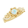 thumbnail image 1 of Rosec Jewels Ethiopian Opal Flower Engagement Ring for Women - Natural Opal Diamond Ring - AAA Quality - with Jewelry Box, 18K Yellow Gold, US 4.50, 1 of 10
