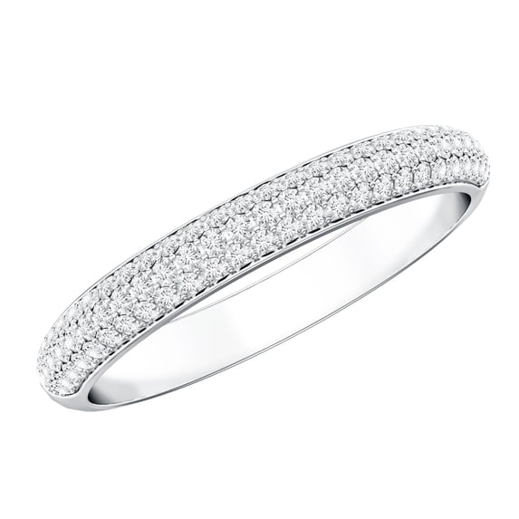 Rosec Jewels Moissanite Half Eternity Anniversary Ring, Moissanite Ring for Women, Semi Eternity Fine Jewelry Ring, 10K White Gold, US 12.50