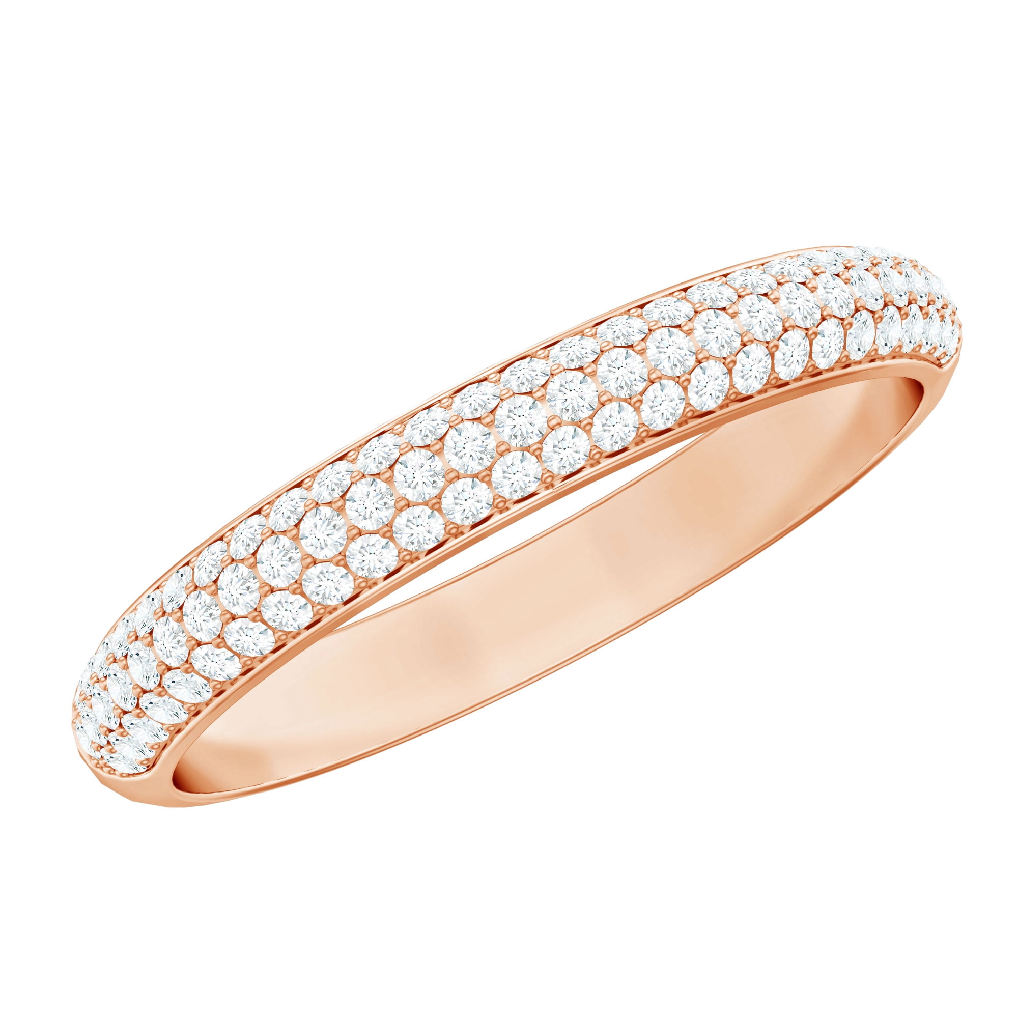 Moissanite Rhodium-Plated Half-Eternity Ring
