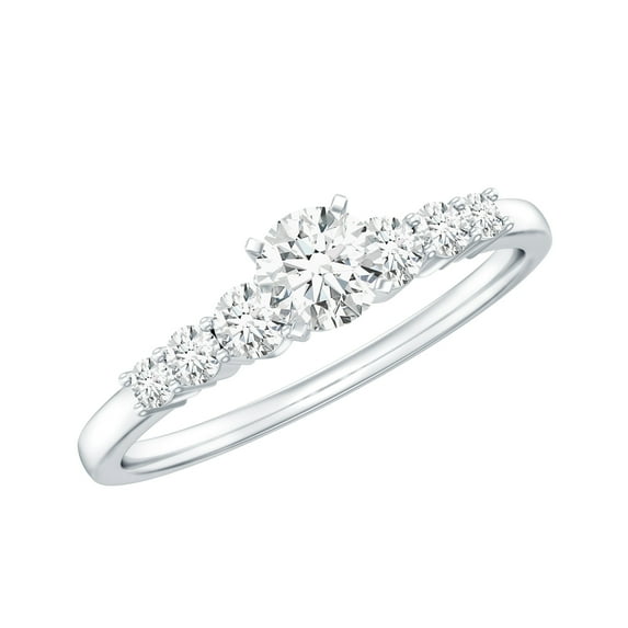 Rosec Jewels Certified Moissanite Promise Ring for Women - D-VS1 Quality - Ready to Gift for Valentines Day, 14K White Gold, US 3.00