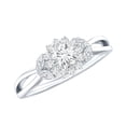 thumbnail image 1 of Rosec Jewels Moissanite Flower Engagement Ring for Women (D-VS1 Quality Certified) - Cluster Ring with Jewelry Box, 18K White Gold, US 4.00, 1 of 6