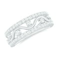 thumbnail image 1 of Rosec Jewels Moissanite Half Eternity Band for Women - Designer Moissanite Anniversary Ring - D-VS1 Grade Certified, 14K White Gold, US 8.50, 1 of 8