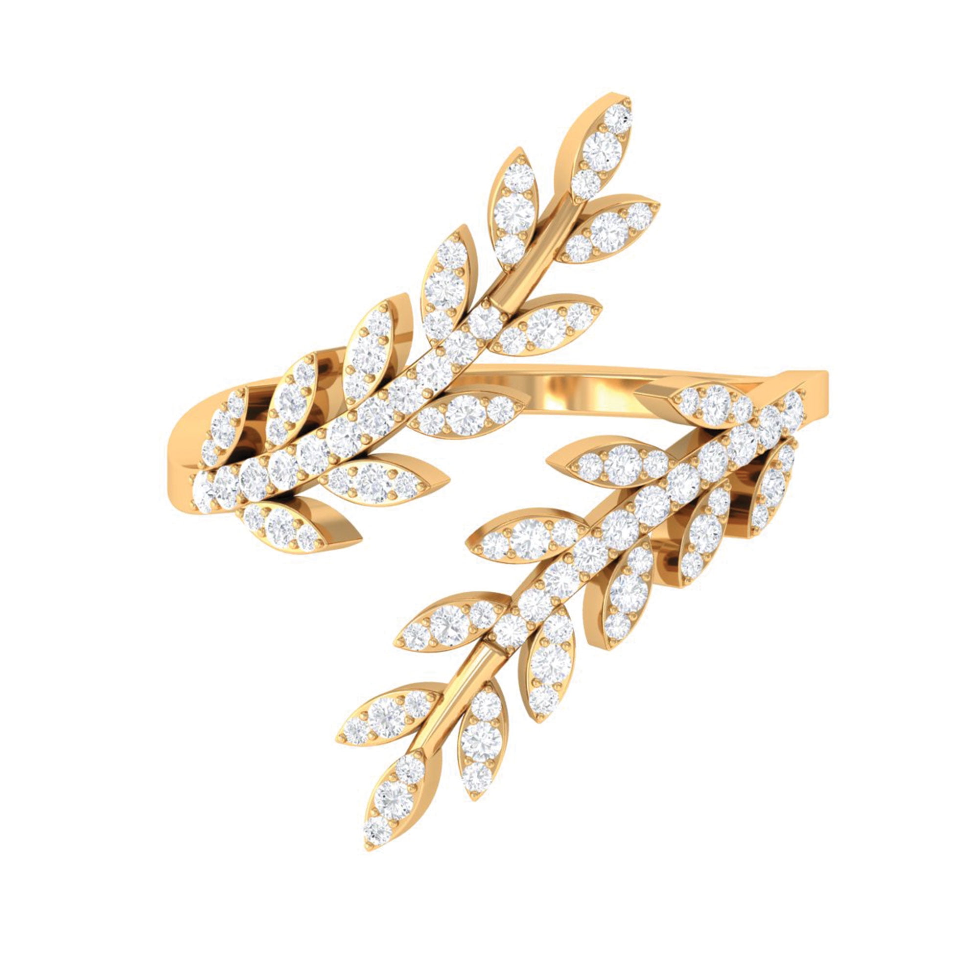 Fashion Frill Stunning Leaf Design American Diamond 18K Rose Gold Plated  Adjuable Ring For Women Ring Fashionable Ring Jewellery : Amazon.in: Fashion