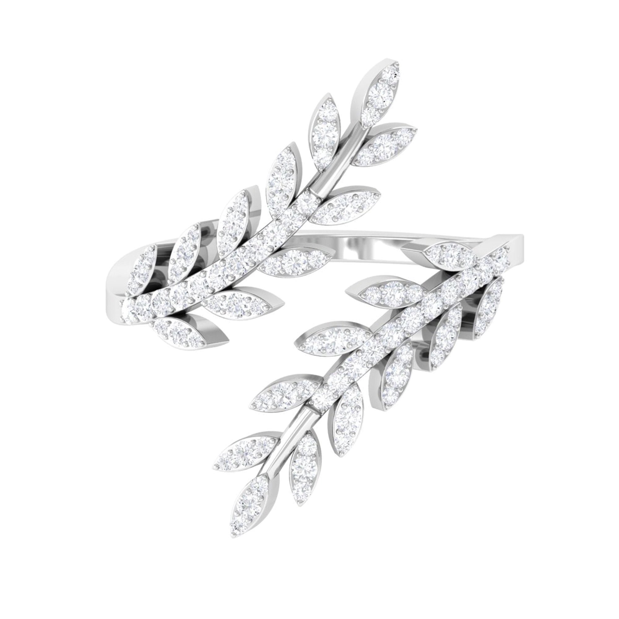 Cushion Halo Engagement Ring With Leaf Motif S3068 - Fana