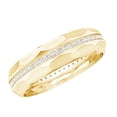 thumbnail image 1 of Rosec Jewels 3/4 CT Round Shape Natural Diamond Eternity Ring for Women, Diamond Textured Band Ring - April Birthstone Ring, 14K Yellow Gold, US 4.00, 1 of 9