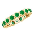 thumbnail image 1 of Rosec Jewels Natural Round Emerald Eternity Ring for Women, Fine Emerald Ring, Anniversary Gift for Her, Emerald Full Eternity Ring, 18K Yellow Gold, US 11.00, 1 of 8