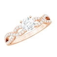 thumbnail image 1 of Rosec Jewels Certified Moissanite Solitaire Engagement Ring - 5 mm - Moissanite Promise Ring - 1/2 Ct - D-VS1 Quality, 10K Rose Gold, US 3.50, 1 of 4