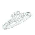 thumbnail image 1 of Rosec Jewels 3/4 CT Round Shaped Diamond Engagement Ring, Floral Diamond Illusion Engagement Ring Gold, Certified Diamond Engagement Ring for Women, 10K White Gold, US 10.50, 1 of 8