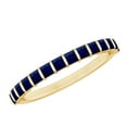 thumbnail image 1 of Rosec Jewels Princess Cut Blue Sapphire Half Eternity Ring for Women - September Birthstone Ring - AAA Quality - Ready to Gift, 14K Yellow Gold, US 10.50, 1 of 9