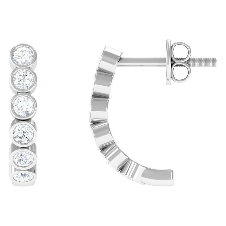 Simple white outlet gold hoop earrings