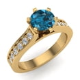 thumbnail image 1 of 3/4 CT TW Fancy Blue Center Accented Diamond Engagement Ring 14K Gold, 1 of 5