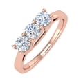 thumbnail image 1 of 3/4 Carat 3-Stone Diamond Engagement Ring Band in 10K Rose Gold - IGI Certified (Ring Size 5.25), 1 of 7