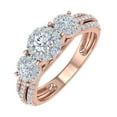 thumbnail image 1 of 3/4 Carat 3-Stone Diamond Engagement Ring in 14K Rose Gold (Ring Size 4.75), 1 of 6