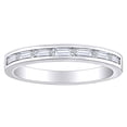 thumbnail image 1 of AFFY 3/4 Carat Baguette & Round Shape White Natural Diamond Wedding Band Ring In 14k Solid White Gold (0.75 Cttw) Ring Size-6, 1 of 1