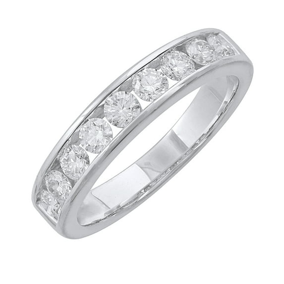 3/4 Carat Channel Set Diamond Wedding Band Ring in 14K White Gold (Ring Size 7.25) (SI1-SI2 Clarity)