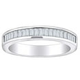 thumbnail image 1 of AFFY 3/4 Carat (Ctw) Baguette Shape White Natural Diamond Channel Set Wedding Band Ring In 14k Solid White Gold Ring Size-6, 1 of 1