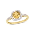 thumbnail image 1 of 3/4 Carat (Ctw) Cushion-Cut Citrine Halo Ring in 10K Yellow Gold with Diamonds for Women, 1 of 6