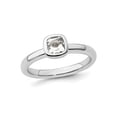 thumbnail image 1 of 3/4 Carat (Ctw) Cushion-Cut White Topaz Ring in Sterling Silver, 1 of 4