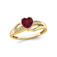 thumbnail image 1 of 3/4 Carat (Ctw) Lab Created Heart Ruby Ring in 14K Yellow Gold, 1 of 6
