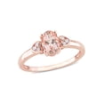 thumbnail image 1 of 3/4 Carat (Ctw) Morganite Ring in Rose Plated Sterling Silver with Accent Diamonds, 1 of 4