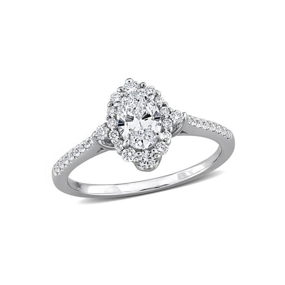 3/4 Carat (Ctw VS1-VS2) Lab-Grown Diamond Halo Engagement Ring 14K White Gold for Women