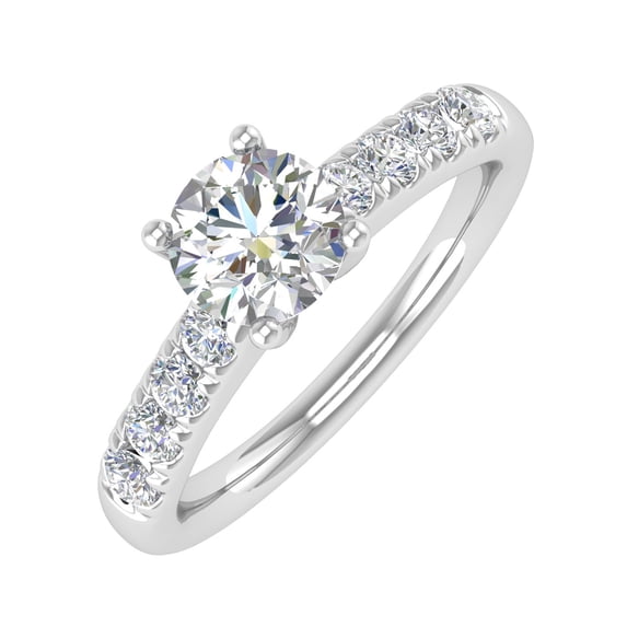 3/4 Carat Diamond Engagement Ring Band in 14K White Gold (Ring Size 6.75) (I1-I2 Clarity)