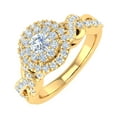 thumbnail image 1 of 3/4 Carat Diamond Halo Ring in 14K Yellow Gold - IGI Certified (Ring Size 6.75) (I1-I2 Clarity), 1 of 4