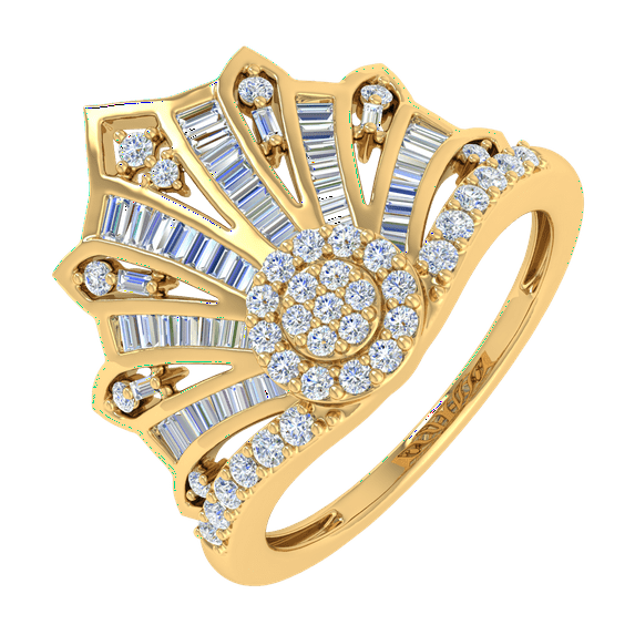 3/4 Carat Diamond Ring Band in 10K Yellow Gold (Ring Size 10)