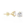 thumbnail image 1 of 3/4 Carat Diamond Round Stud Earrings for Women in 14k Yellow Gold (F-G, SI2-I1, cttw) 3-Prong Martini Setting and Push Back by Privosa Fine Jewelry, 1 of 4