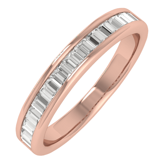 3/4 Carat Diamond Wedding Band Ring in 14K Rose Gold (Ring Size 4.5)
