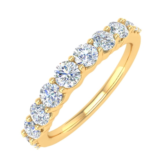 3/4 Carat Diamond Wedding Band Ring in 14K Yellow Gold (Ring Size 10) (SI1-SI2 Clarity)