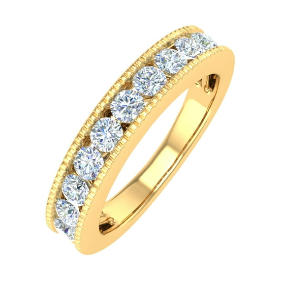 3/4 Carat Diamond Wedding Band Ring in 14K Yellow Gold (Ring Size 5) (I1-I2 Clarity)