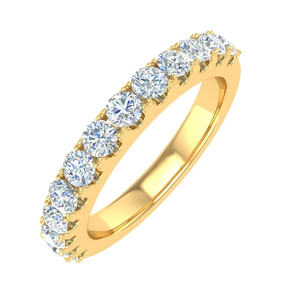 3/4 Carat Diamond Wedding Band Ring in 14K Yellow Gold (Ring Size 8) (SI1-SI2 Clarity)