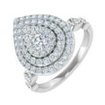 thumbnail image 1 of 3/4 Carat Drop Shaped Prong Set Diamond Ring in 10K White Gold (Ring Size 4.5), 1 of 4