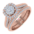 thumbnail image 1 of 3/4 Carat Halo Diamond Bridal Ring Set in 14K Rose Gold (Ring Size 8.75), 1 of 6