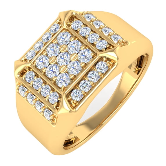 3/4 Carat Men Diamond Wedding Band Ring in 14K Yellow Gold(Ring Size 6.25)