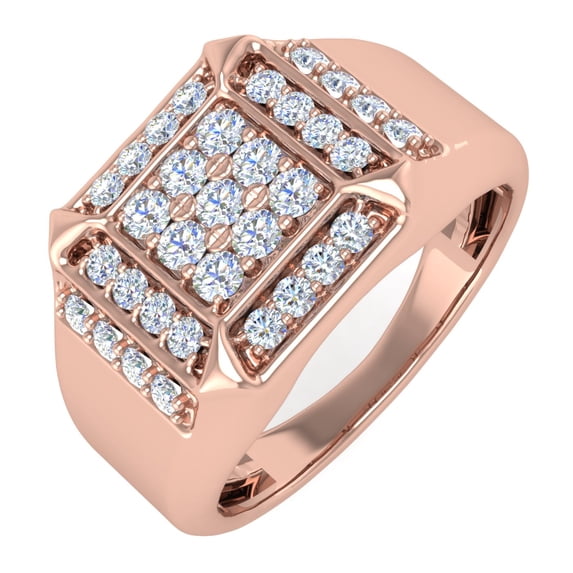3/4 Carat Men's Diamond Wedding Band Ring in 14K Rose Gold (Ring Size 10) (I1-I2 Clarity)