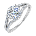 thumbnail image 1 of 3/4 Carat Prong Set Diamond Engagement Ring Band in 14K White Gold (Ring Size 8.75), 1 of 4