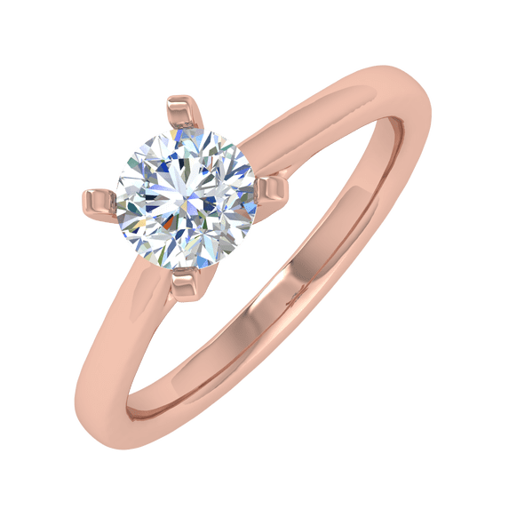 3/4 Carat Prong Set Solitaire Diamond Engagement Ring Band in 14K Rose Gold (Ring Size 4.75)