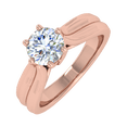 thumbnail image 1 of 3/4 Carat Prong Set Solitaire Diamond Engagement Ring Band in 14K Rose Gold (Ring Size 4), 1 of 5