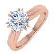 thumbnail image 1 of 3/4 Carat Prong Set Solitaire Diamond Engagement Ring Band in 14K Rose Gold (Ring Size 7), 1 of 5