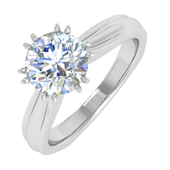 3/4 Carat Prong Set Solitaire Diamond Engagement Ring Band in 14K White Gold (Ring Size 4.25)
