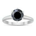 thumbnail image 1 of 3/4 Carat Round Black Diamond Solitaire Ring in 14k White Gold, 1 of 4