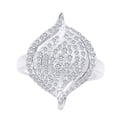 thumbnail image 1 of AFFY 3/4 Carat Round Cut White Natural Diamond Cocktail Ring In 10K Solid White Gold (0.75 Cttw), 1 of 2