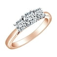 thumbnail image 1 of AFFY 3/4 Carat Round Cut White Natural Diamond Three Stone Engagement Ring In 14k Solid Rose Gold (0.75 Cttw) Ring Size-6.5, 1 of 1
