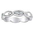 thumbnail image 1 of 3/4 Carat Round Shape White Natural Diamond Eternity Wedding Band Ring In 14k Solid White Gold (0.75 Cttw) Ring Size-6.5, 1 of 1