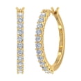 thumbnail image 1 of 3/4 Carat Round White Diamond Ladies Huggies Hoop Earrings in 10K Yellow Gold, 1 of 4