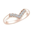 thumbnail image 1 of AFFY 3/4 Carat Round White Natural Diamond 7 Stone " V " Frame Wedding Band Ring In 14k Solid Rose Gold (0.75 Cttw) Ring Size-9, 1 of 1
